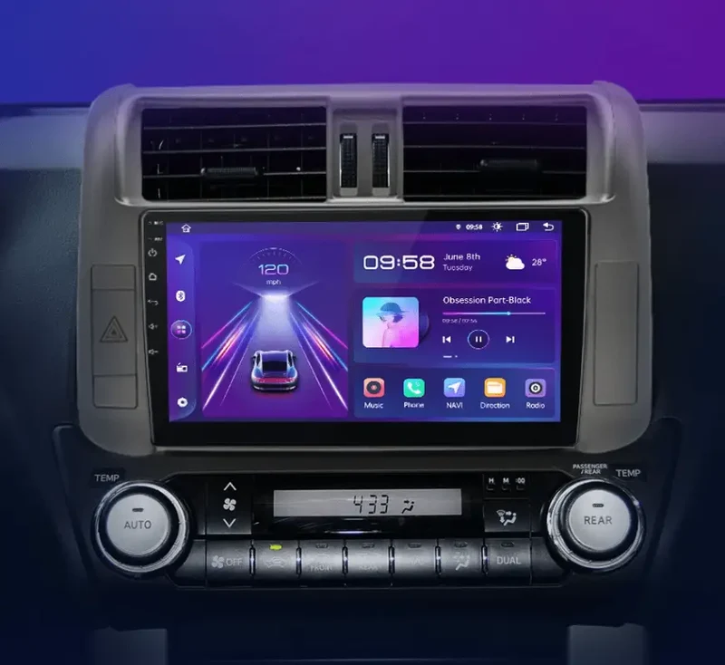 Radio Android do Toyota Land Cruiser Prado 150 (2009-2013) CarPlay Android Auto 4G WiFi GPS DSP