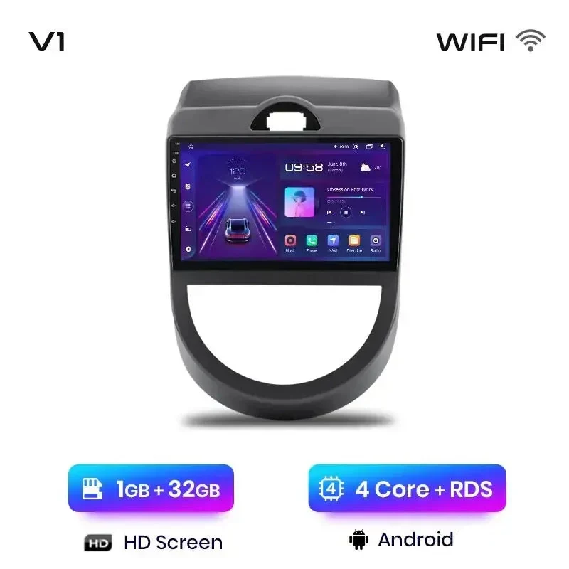 Radio Android do KIA Soul (2008-2013) CarPlay Android Auto 4G WiFi GPS DSP