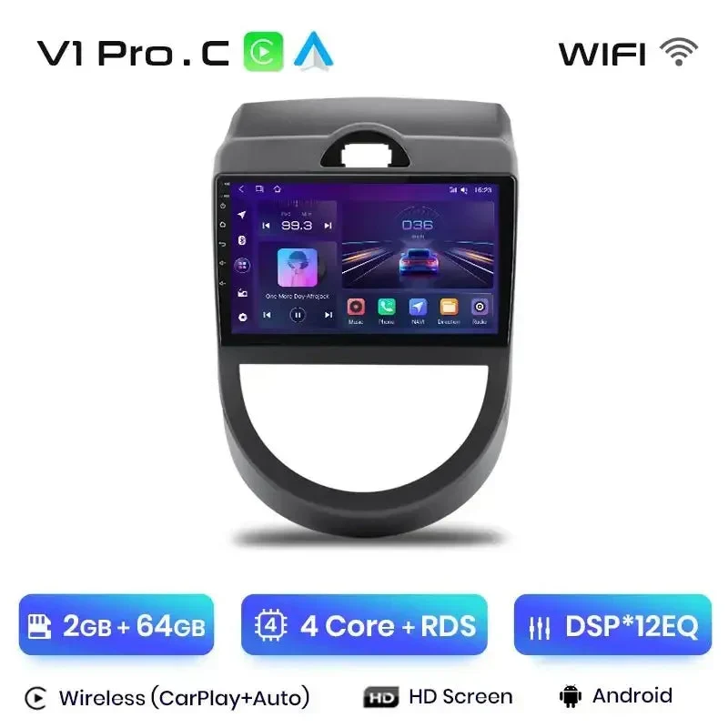 Radio Android do KIA Soul (2008-2013) CarPlay Android Auto 4G WiFi GPS DSP