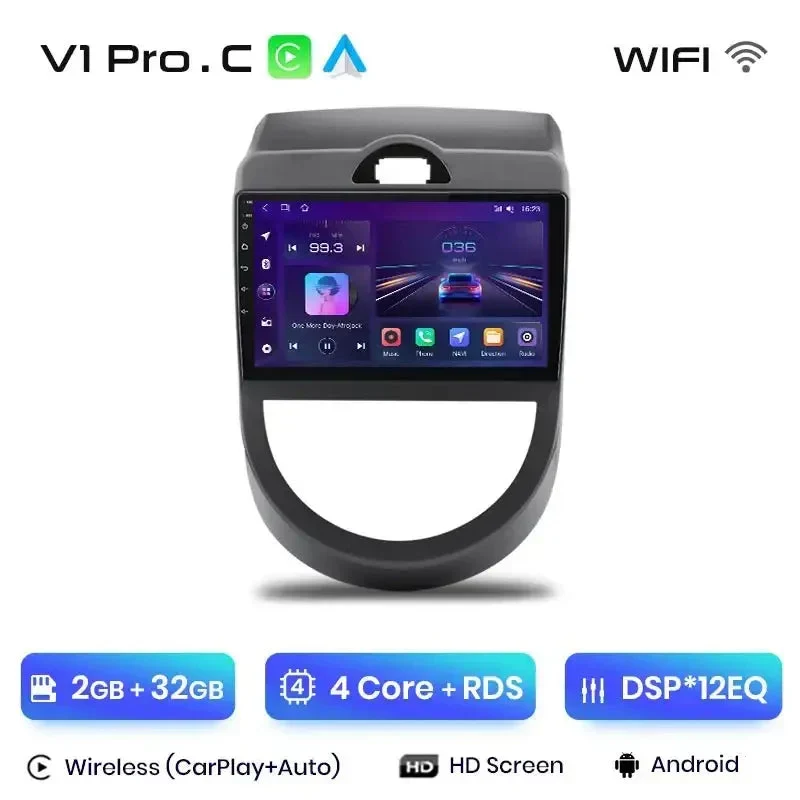 Radio Android do KIA Soul (2008-2013) CarPlay Android Auto 4G WiFi GPS DSP