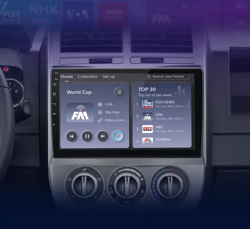 Radio Android do Jeep Compass (2007-2009) CarPlay Android Auto 4G WiFi GPS DSP