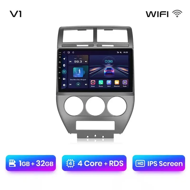 Radio Android do Jeep Compass (2007-2009) CarPlay Android Auto 4G WiFi GPS DSP
