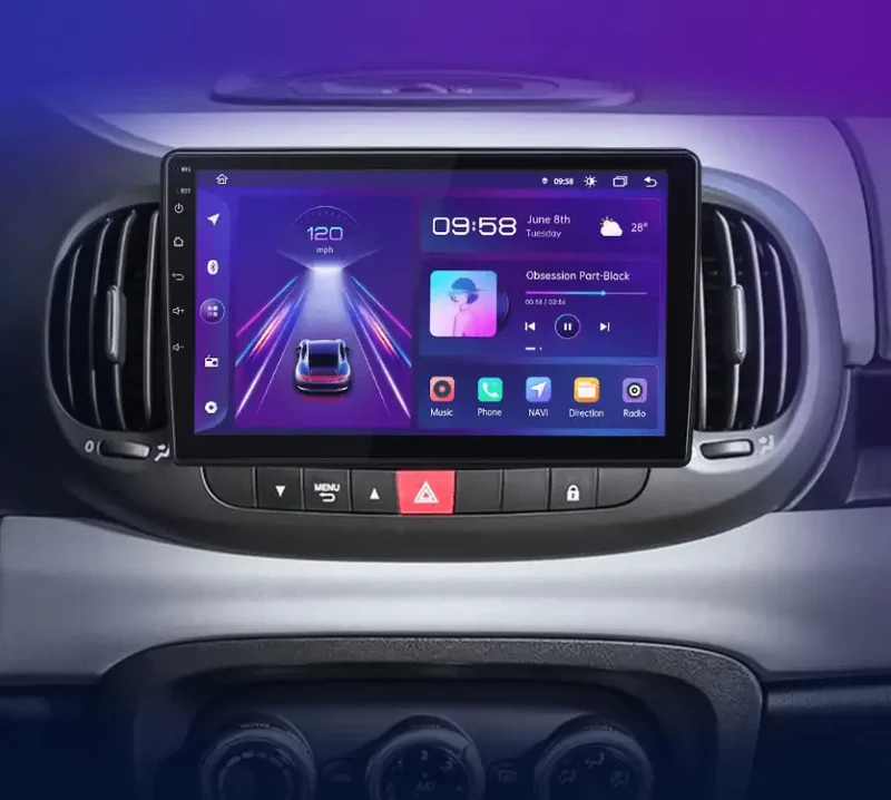 Radio Android do Fiat 500L (2012-2017) CarPlay Android Auto 4G WiFi GPS DSP