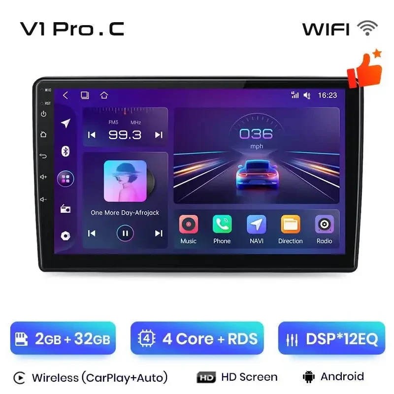 Radio Android do Fiat 500L (2012-2017) CarPlay Android Auto 4G WiFi GPS DSP