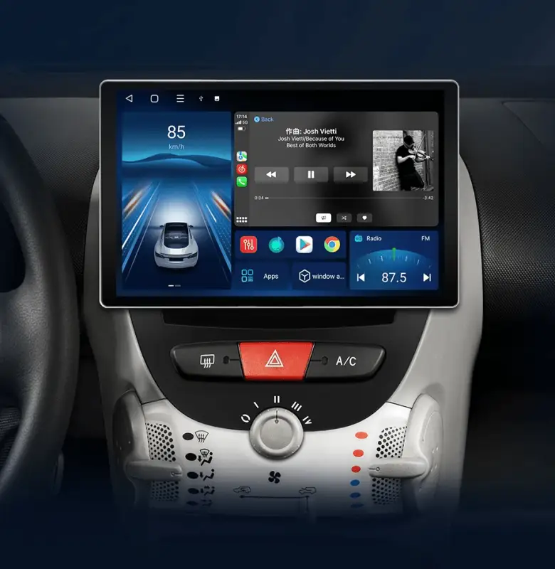 Radio Android do Peugeot 107 Toyota Aygo Citroen C1 (2005-2014) CarPlay Android Auto 4G WiFi GPS DSP