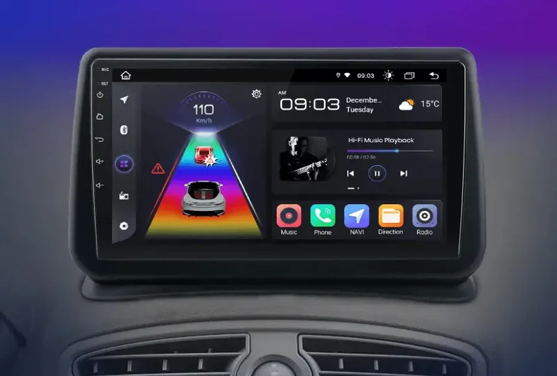 Radio Android do Renault Clio III (2005-2014) CarPlay Android Auto 4G WiFi GPS DSP