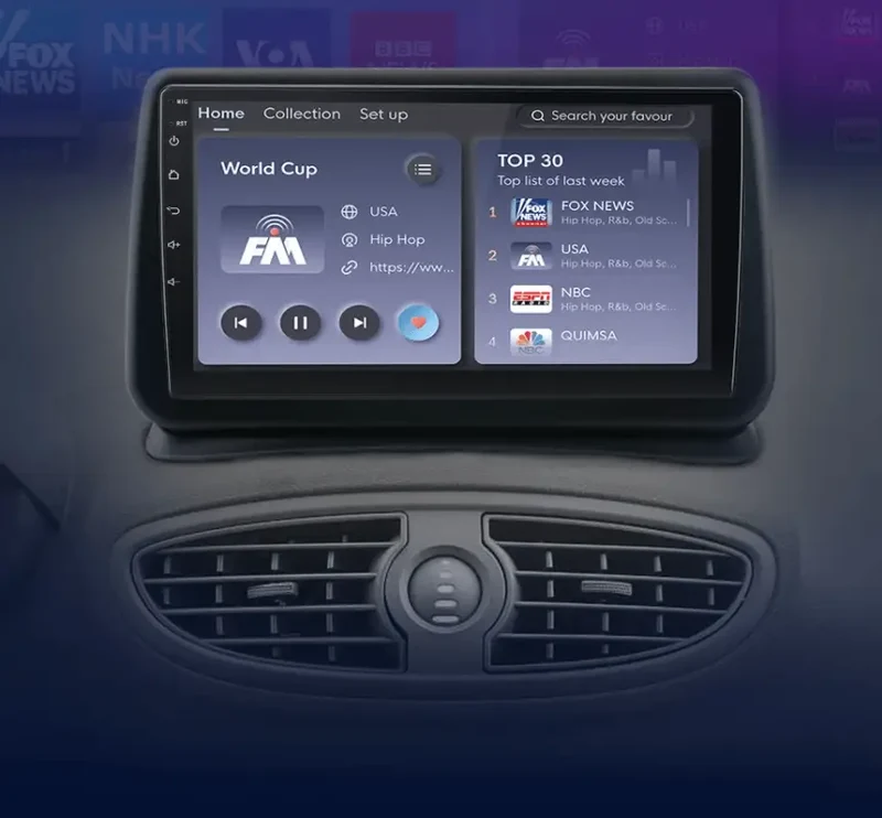 Radio Android do Renault Clio III (2005-2014) CarPlay Android Auto 4G WiFi GPS DSP