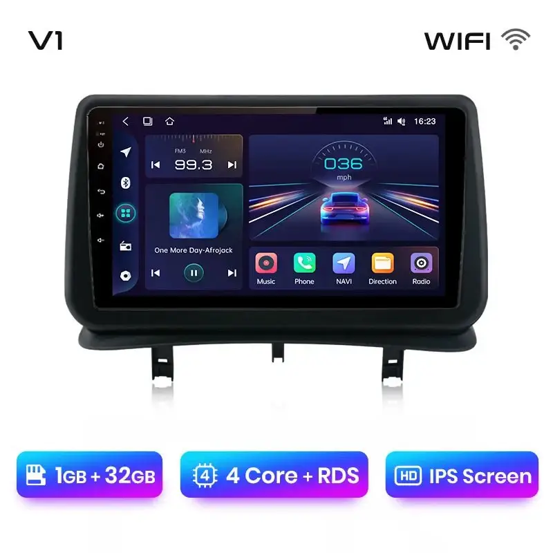 Radio Android do Renault Clio III (2005-2014) CarPlay Android Auto 4G WiFi GPS DSP
