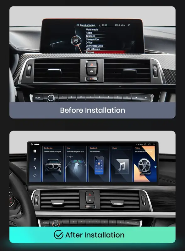 Radio Android do BMW F30 F31 F32 F33 F34 (2013-2019) CarPlay Android Auto 4G WiFi GPS DSP