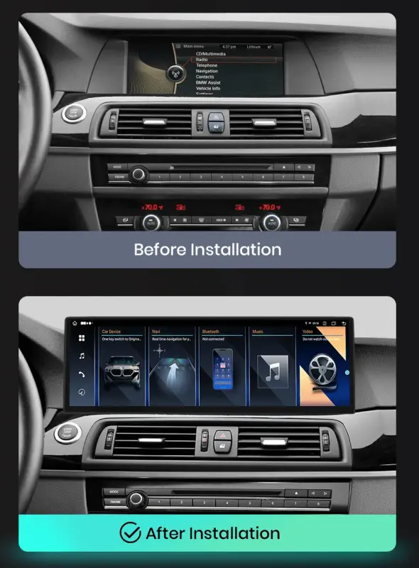 Radio Android do BMW Serii 5 F10 F11 (2011-2016) CarPlay Android Auto 4G WiFi GPS DSP