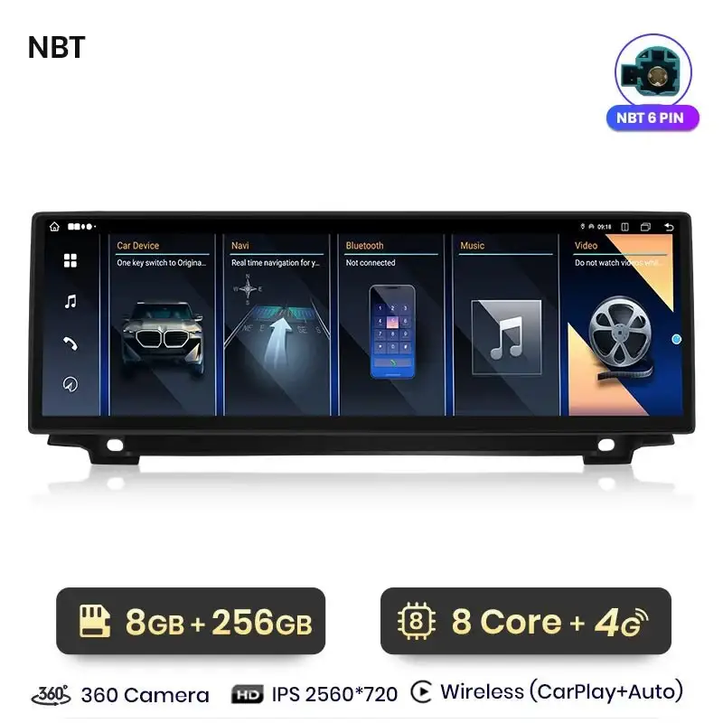 Radio Android do BMW Serii 5 F10 F11 (2011-2016) CarPlay Android Auto 4G WiFi GPS DSP