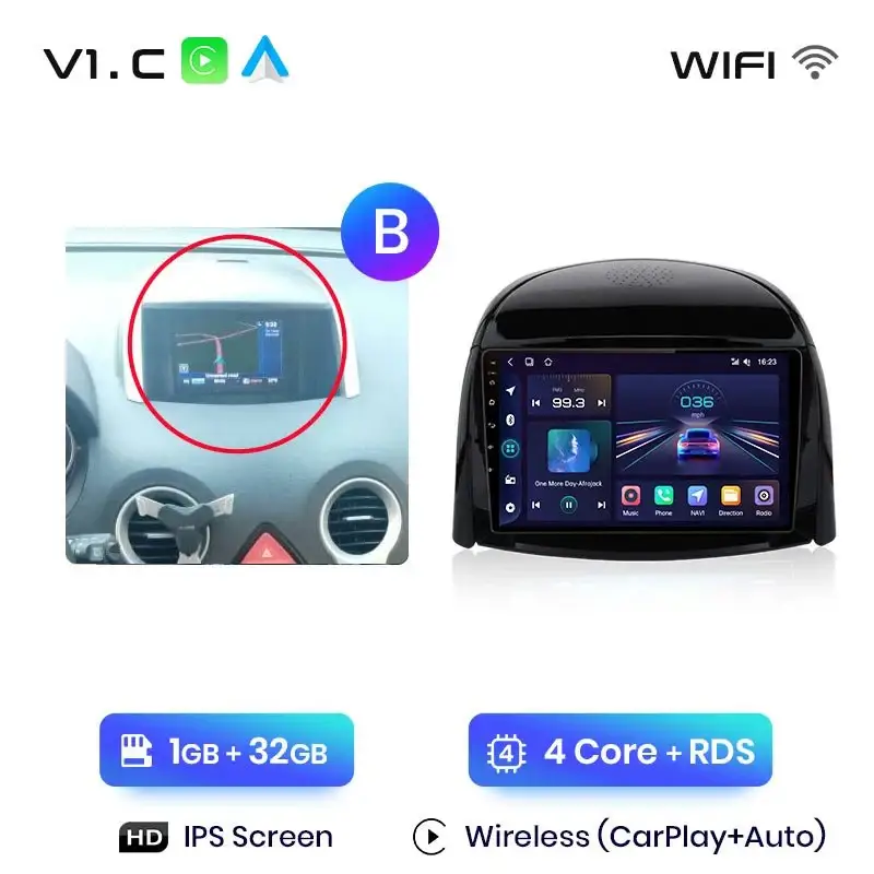 Radio Android do Renault Koleos (2008-2016) CarPlay Android Auto 4G WiFi GPS DSP