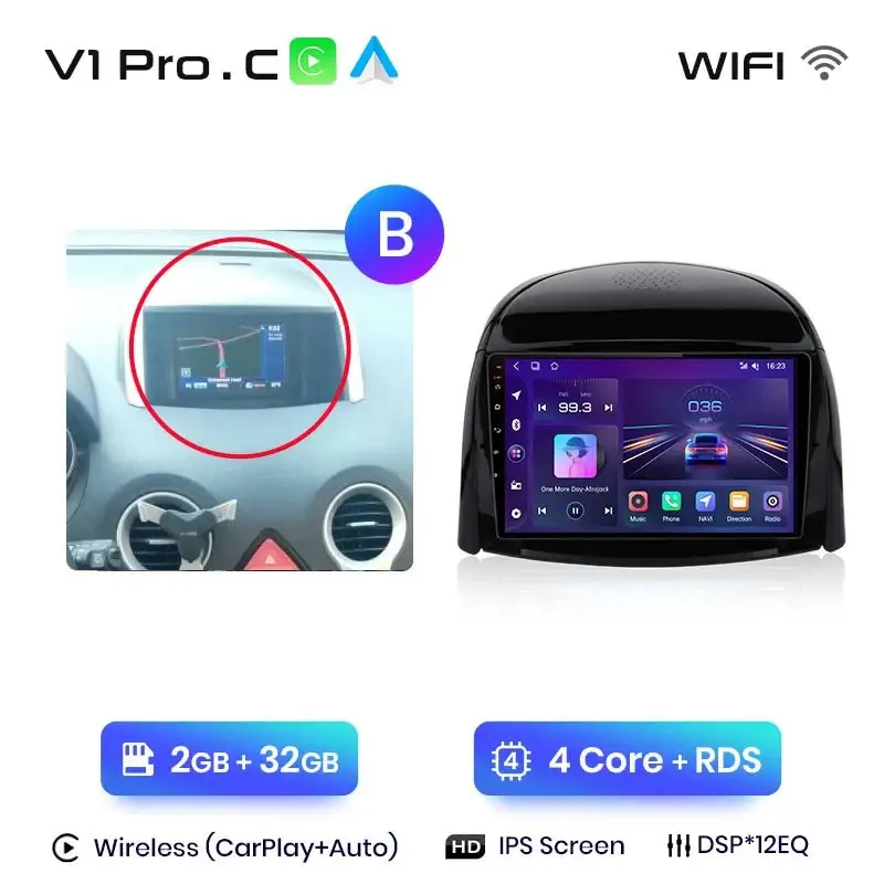 Radio Android do Renault Koleos (2008-2016) CarPlay Android Auto 4G WiFi GPS DSP