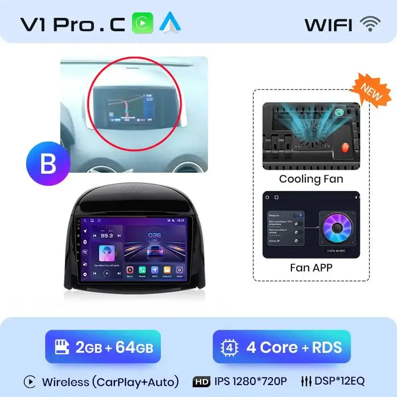 Radio Android do Renault Koleos (2008-2016) CarPlay Android Auto 4G WiFi GPS DSP