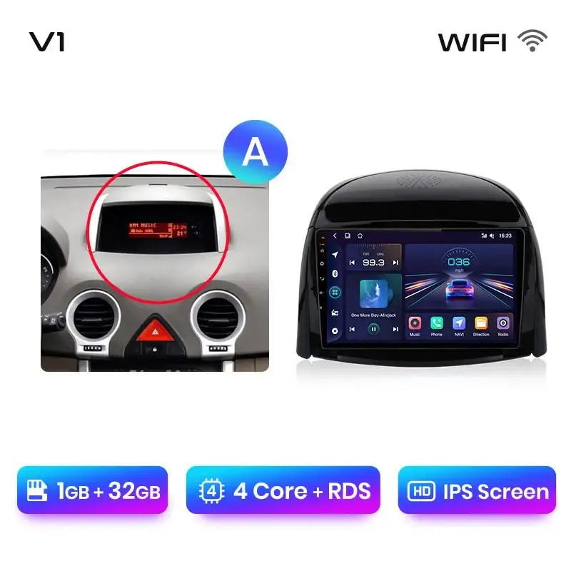 Radio Android do Renault Koleos (2008-2016) CarPlay Android Auto 4G WiFi GPS DSP