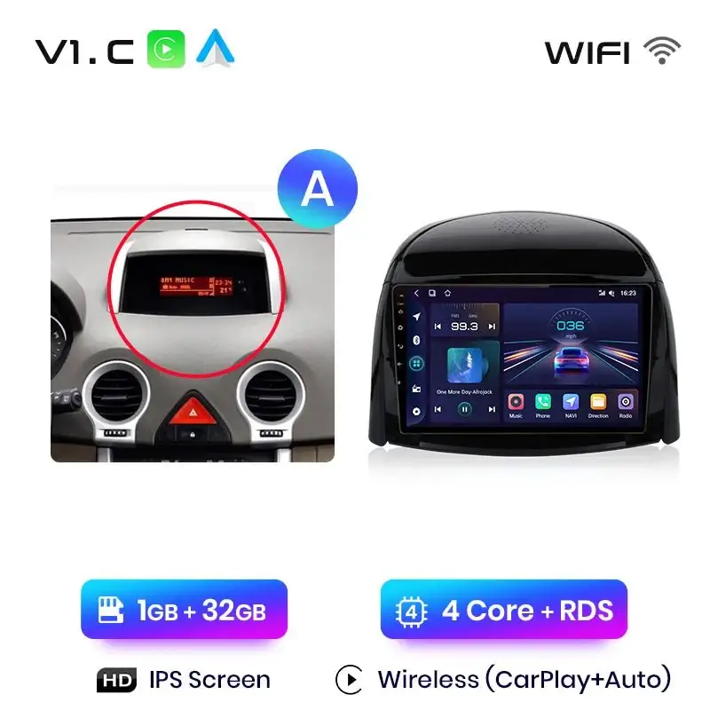 Radio Android do Renault Koleos (2008-2016) CarPlay Android Auto 4G WiFi GPS DSP