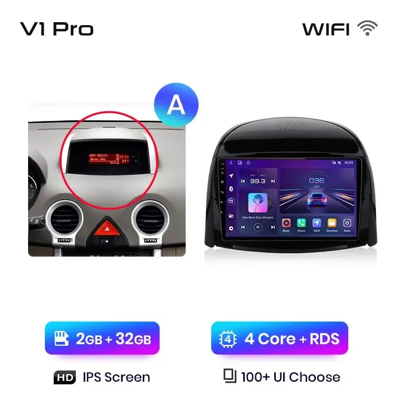 Radio Android do Renault Koleos (2008-2016) CarPlay Android Auto 4G WiFi GPS DSP