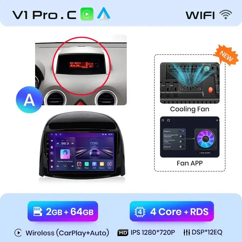 Radio Android do Renault Koleos (2008-2016) CarPlay Android Auto 4G WiFi GPS DSP