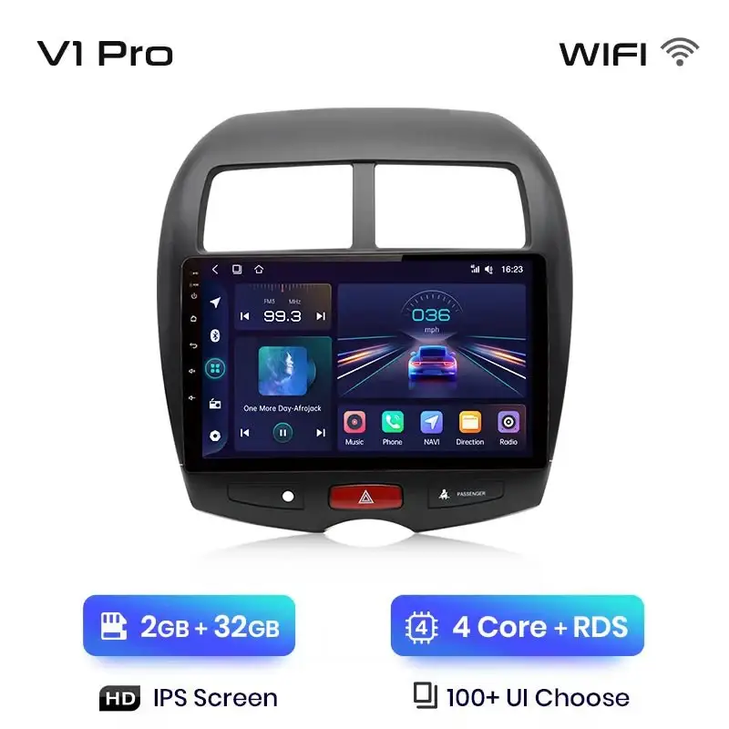 Radio Android do Mitsubishi ASX (2010-2016) CarPlay Android Auto 4G WiFi GPS DSP