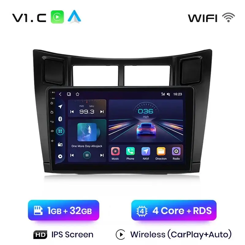 Radio Android do Toyota Yaris (2005-2012) CarPlay Android Auto 4G WiFi GPS DSP