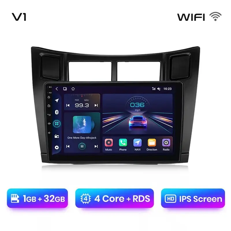 Radio Android do Toyota Yaris (2005-2012) CarPlay Android Auto 4G WiFi GPS DSP