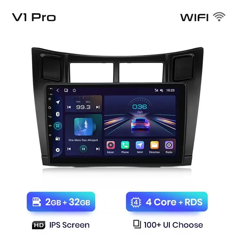 Radio Android do Toyota Yaris (2005-2012) CarPlay Android Auto 4G WiFi GPS DSP