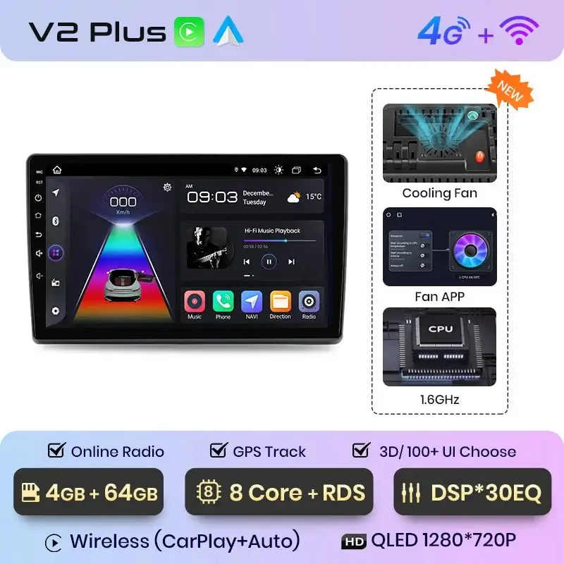 Radio Android do Fiat Ducato II Peugeot Boxer II Citroen Jumper II (2006-2015) CarPlay Android Auto 4G WiFi GPS DSP