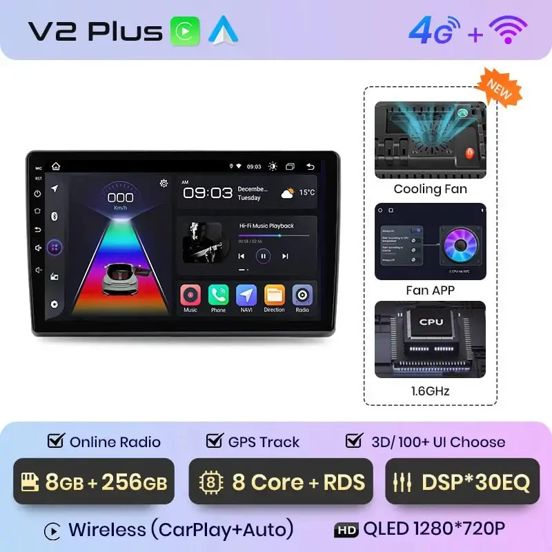 Radio Android do Fiat Ducato II Peugeot Boxer II Citroen Jumper II (2006-2015) CarPlay Android Auto 4G WiFi GPS DSP