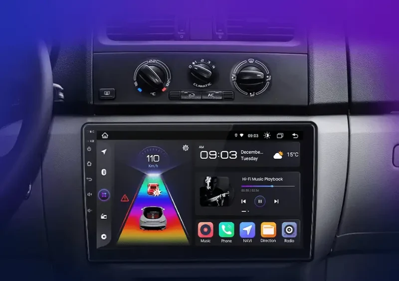 Radio Android do Skoda Fabia II (2007-2014) CarPlay Android Auto 4G WiFi GPS DSP