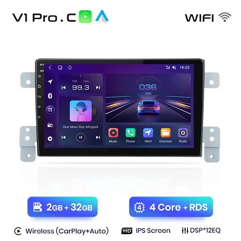 Radio Android do Suzuki Grand Vitara (2005-2015) CarPlay Android Auto 4G WiFi GPS DSP