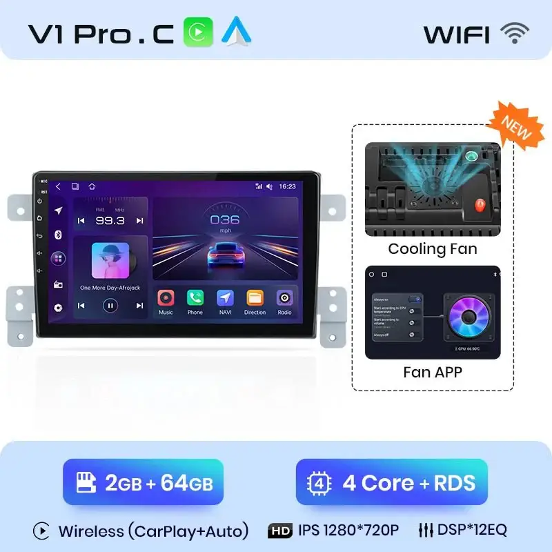 Radio Android do Suzuki Grand Vitara (2005-2015) CarPlay Android Auto 4G WiFi GPS DSP