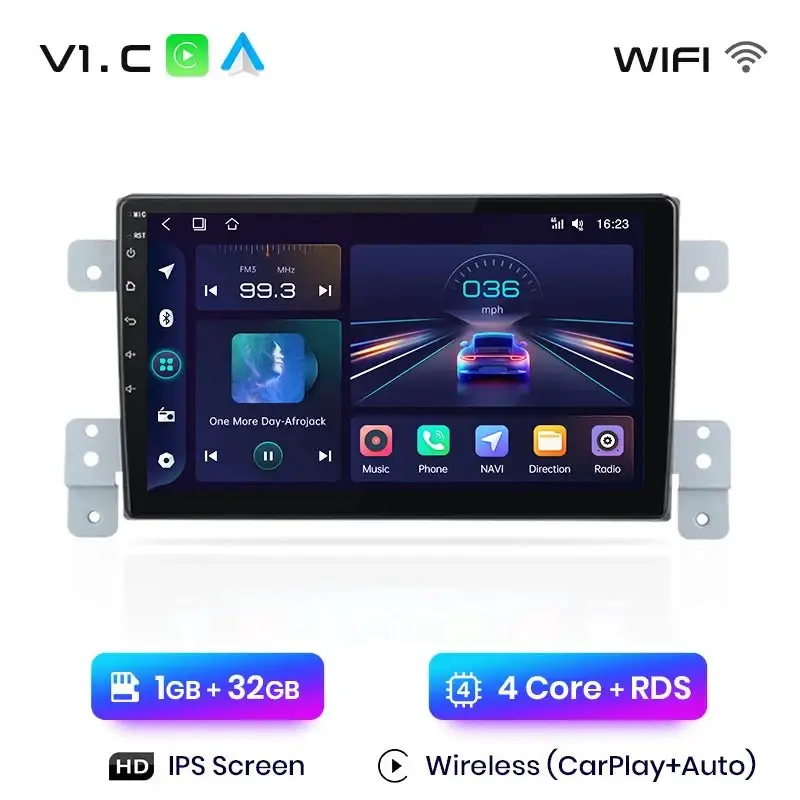 Radio Android do Suzuki Grand Vitara (2005-2015) CarPlay Android Auto 4G WiFi GPS DSP