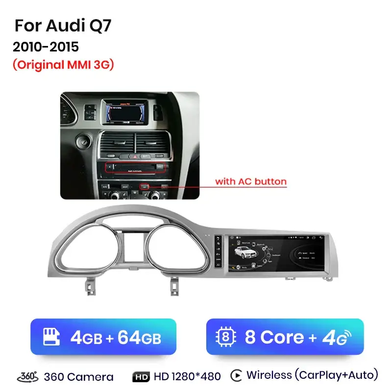 Radio Android do Audi Q7 Dedykowany (2006-2015) CarPlay Android Auto 4G WiFi GPS DSP Ekran