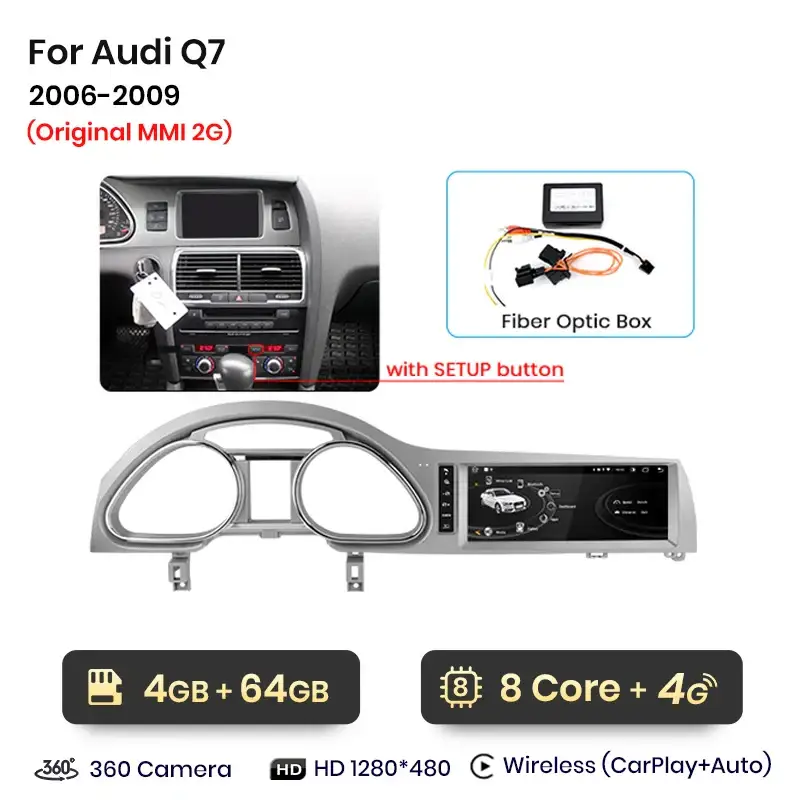 Radio Android do Audi Q7 Dedykowany (2006-2015) CarPlay Android Auto 4G WiFi GPS DSP Ekran