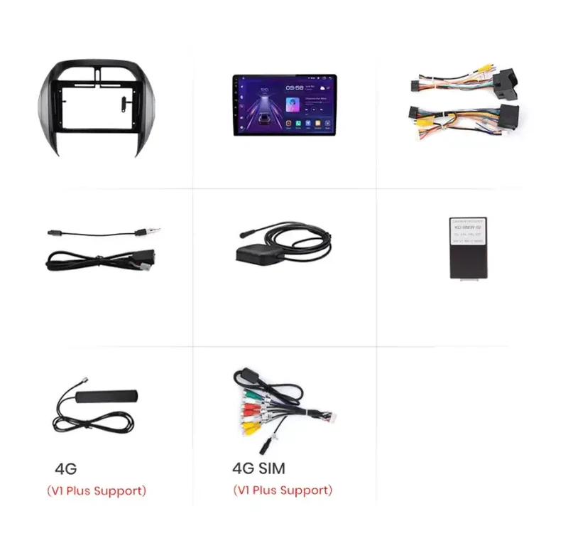 Radio Android do Toyota RAV4 (2003-2005) CarPlay Android Auto 4G WiFi GPS DSP