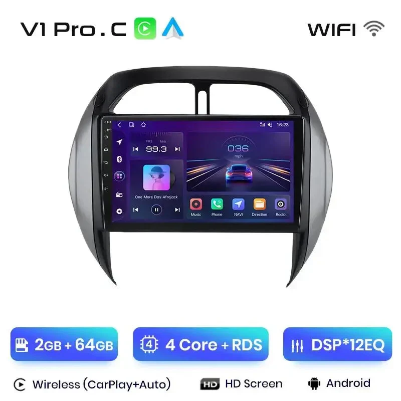 Radio Android do Toyota RAV4 (2003-2005) CarPlay Android Auto 4G WiFi GPS DSP