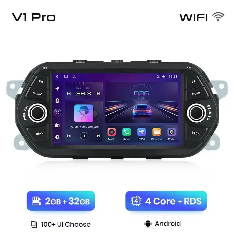 Radio Android do Fiat Tipo Egea (2015-2017) CarPlay Android Auto 4G WiFi GPS DSP
