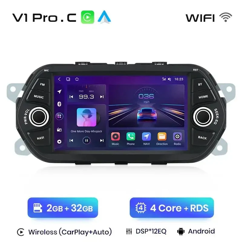 Radio Android do Fiat Tipo Egea (2015-2017) CarPlay Android Auto 4G WiFi GPS DSP