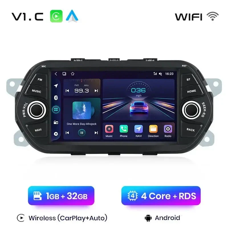 Radio Android do Fiat Tipo Egea (2015-2017) CarPlay Android Auto 4G WiFi GPS DSP