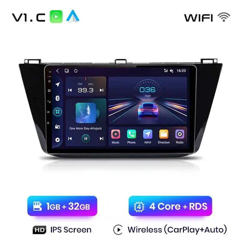 Radio Android do Volkswagen VW Tiguan (2016-2020) CarPlay Android Auto 4G WiFi GPS DSP