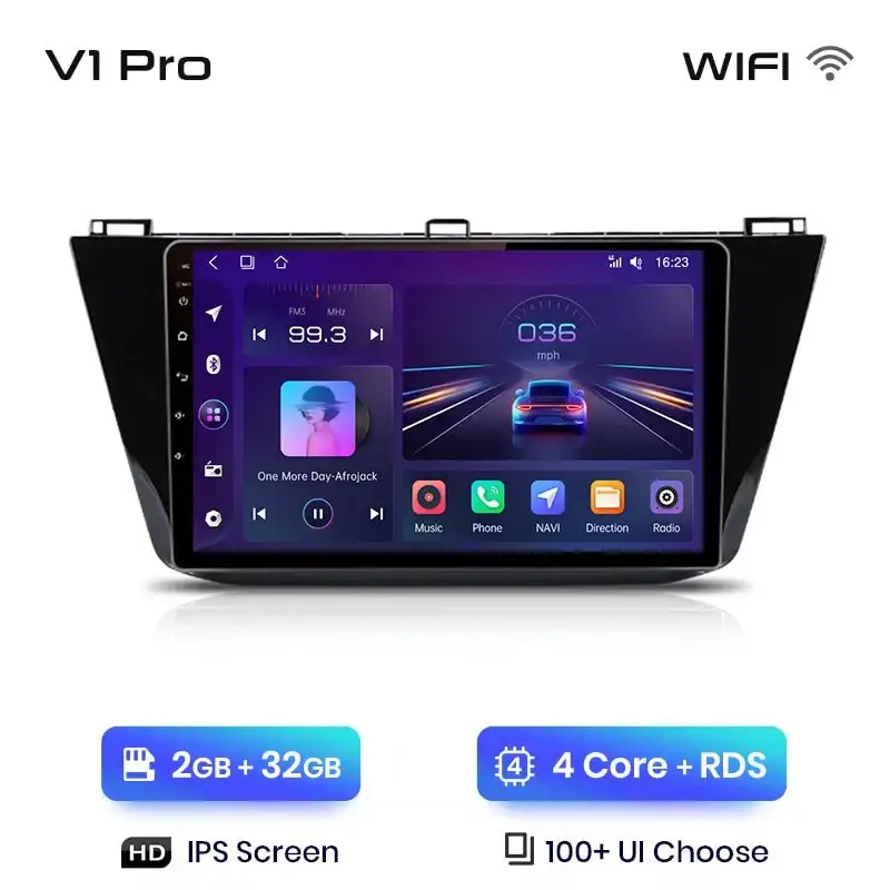 Radio Android do Volkswagen VW Tiguan (2016-2020) CarPlay Android Auto 4G WiFi GPS DSP