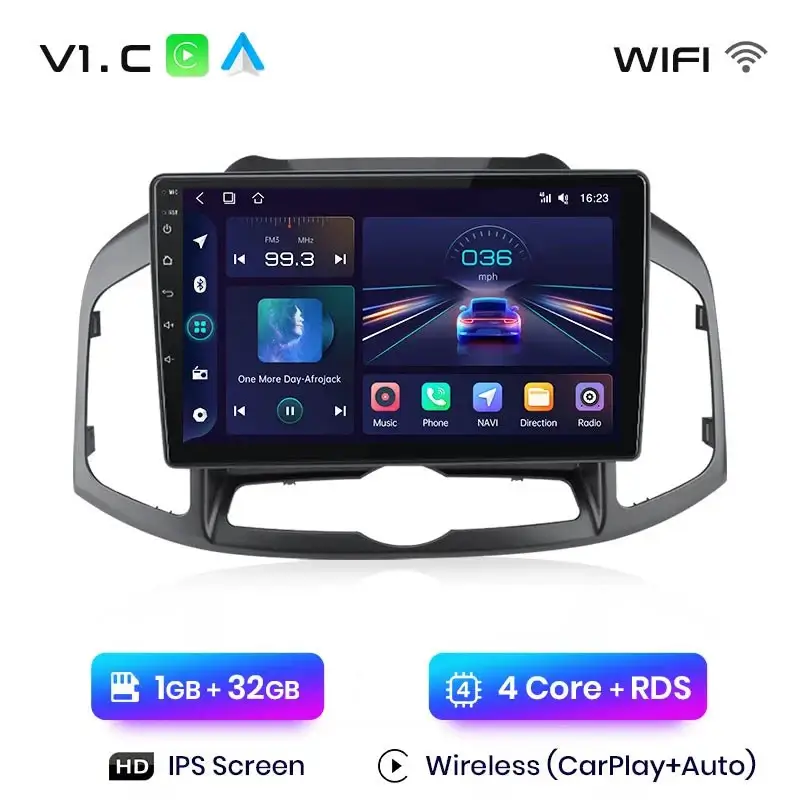 Radio Android do Chevrolet Captiva (2011-2016) CarPlay Android Auto 4G WiFi GPS DSP