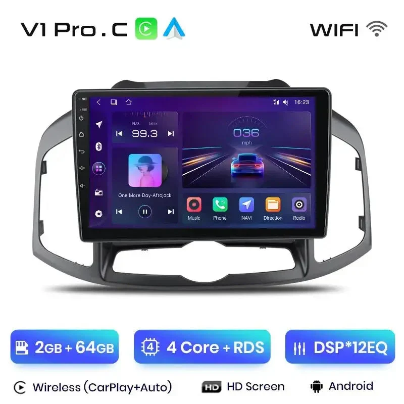 Radio Android do Chevrolet Captiva (2011-2016) CarPlay Android Auto 4G WiFi GPS DSP