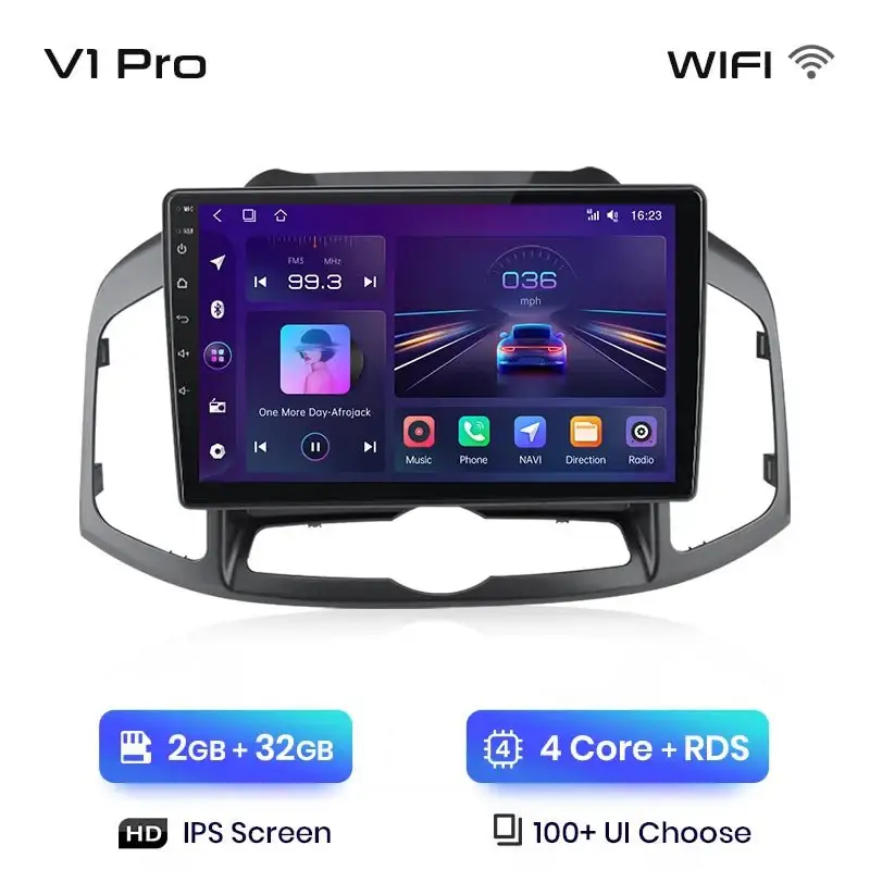 Radio Android do Chevrolet Captiva (2011-2016) CarPlay Android Auto 4G WiFi GPS DSP