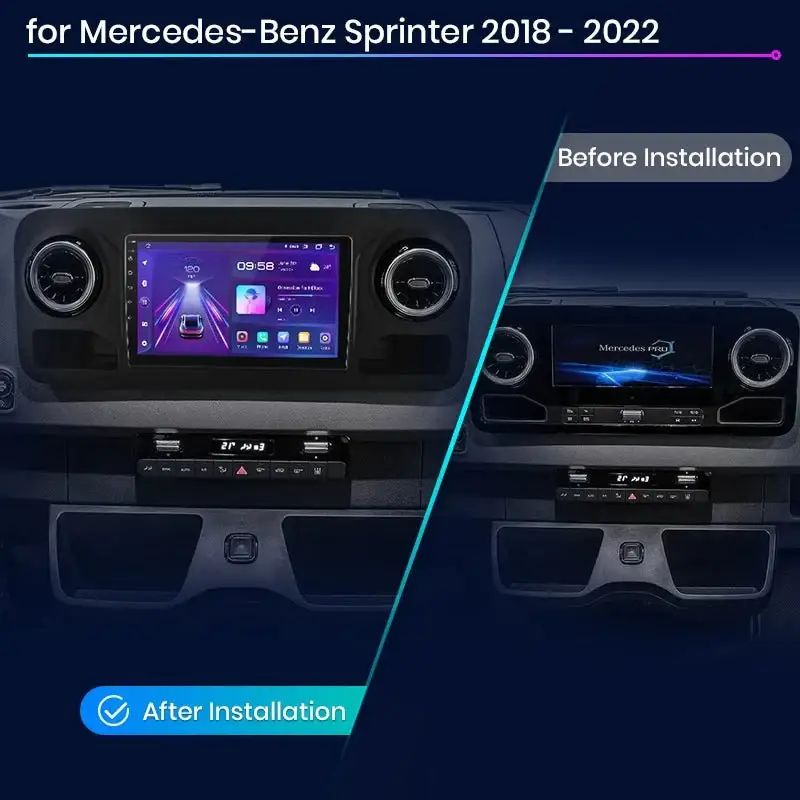 Radio Android do Mercedes-Benz Sprinter (2018-2022) CarPlay Android Auto 4G WiFi GPS DSP