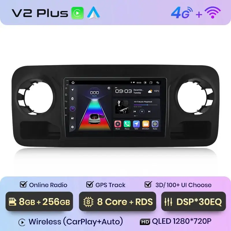 Radio Android do Mercedes-Benz Sprinter (2018-2022) CarPlay Android Auto 4G WiFi GPS DSP