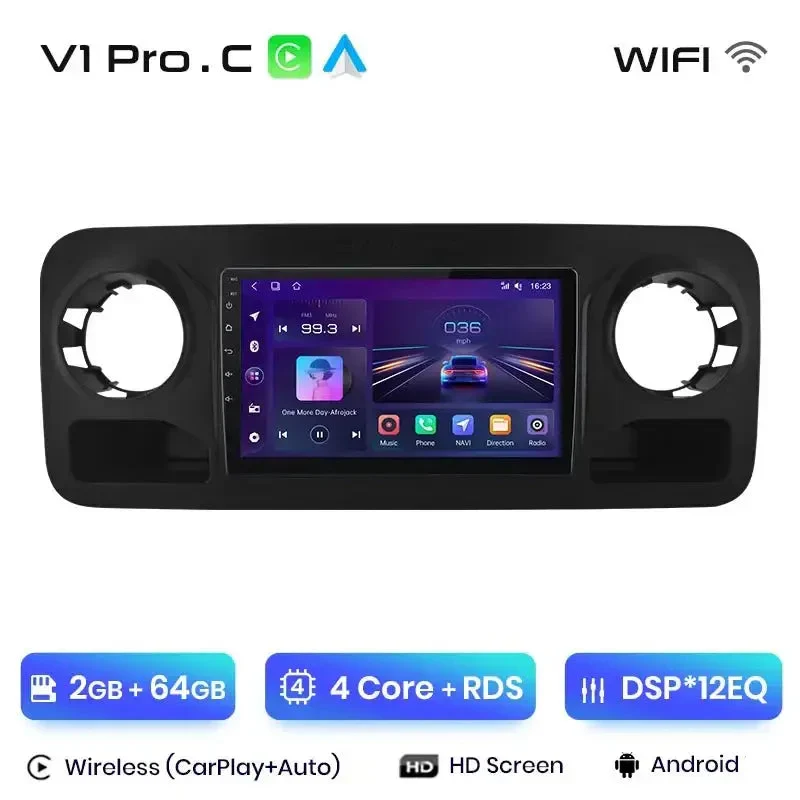 Radio Android do Mercedes-Benz Sprinter (2018-2022) CarPlay Android Auto 4G WiFi GPS DSP