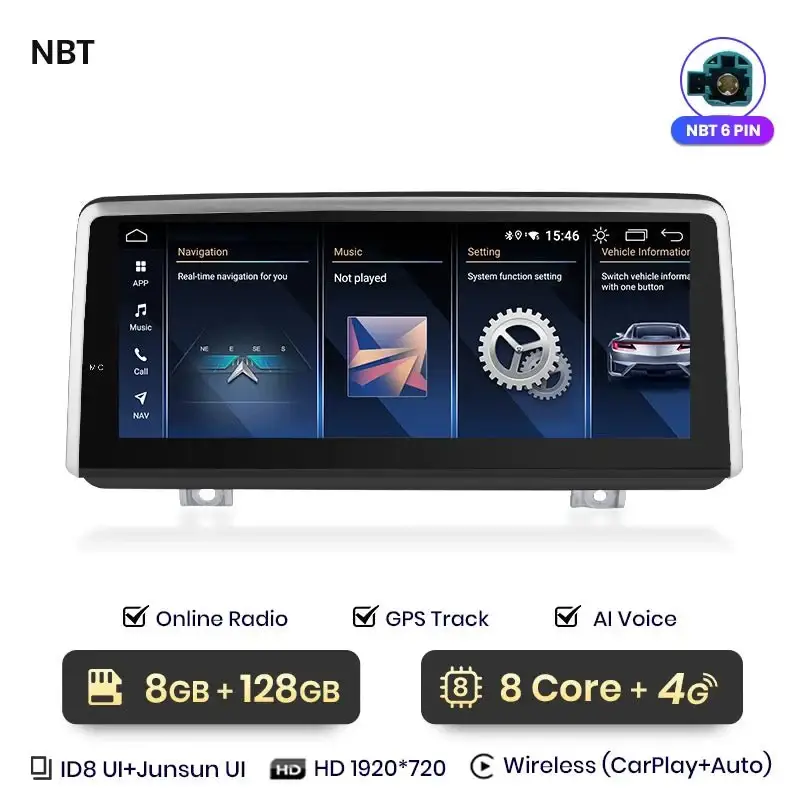 Radio Android do BMW F45 F46 F87 (2013-2018) CarPlay Android Auto 4G WiFi GPS DSP