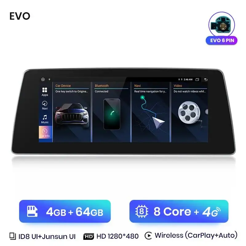 Radio Android do BMW F45 F46 F87 (2013-2018) CarPlay Android Auto 4G WiFi GPS DSP