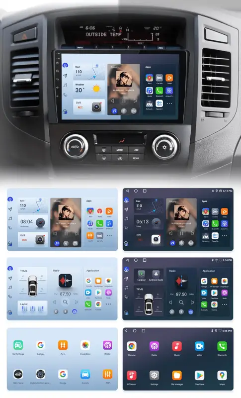 Radio Android do Mitsubishi Pajero IV (V80 V90) (2006-2014) CarPlay Android Auto 4G WiFi GPS DSP